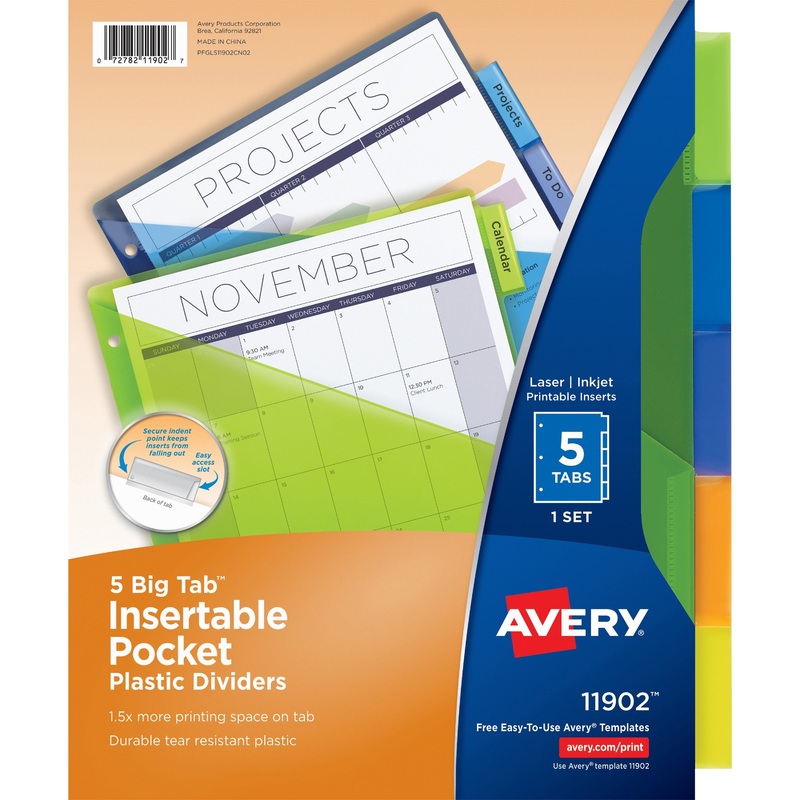 Avery Big Tab Insertable Pocket Dividers – AVE11902