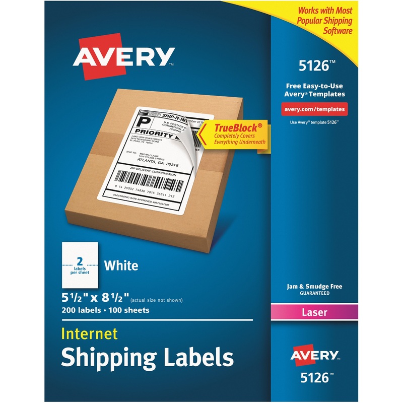 Avery White Shipping Labels – AVE5126