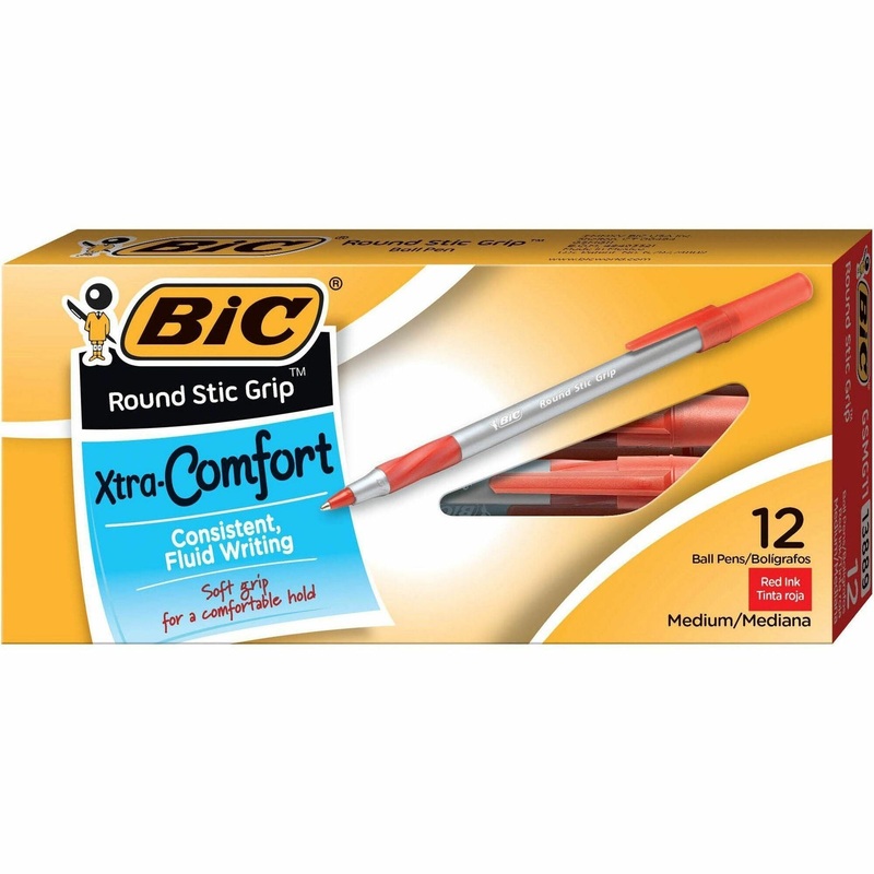 BIC Round Stic Grip Ballpoint Pen – BICGSMG11RD