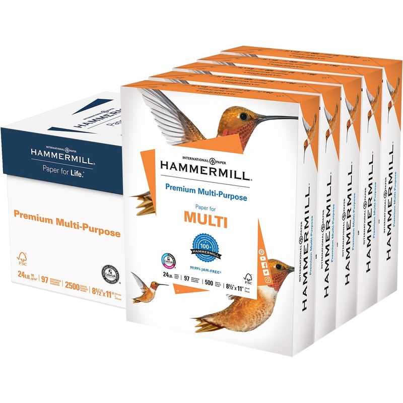 Hammermill Premium Multipurpose Paper- 5 Ream – White – HAM105810