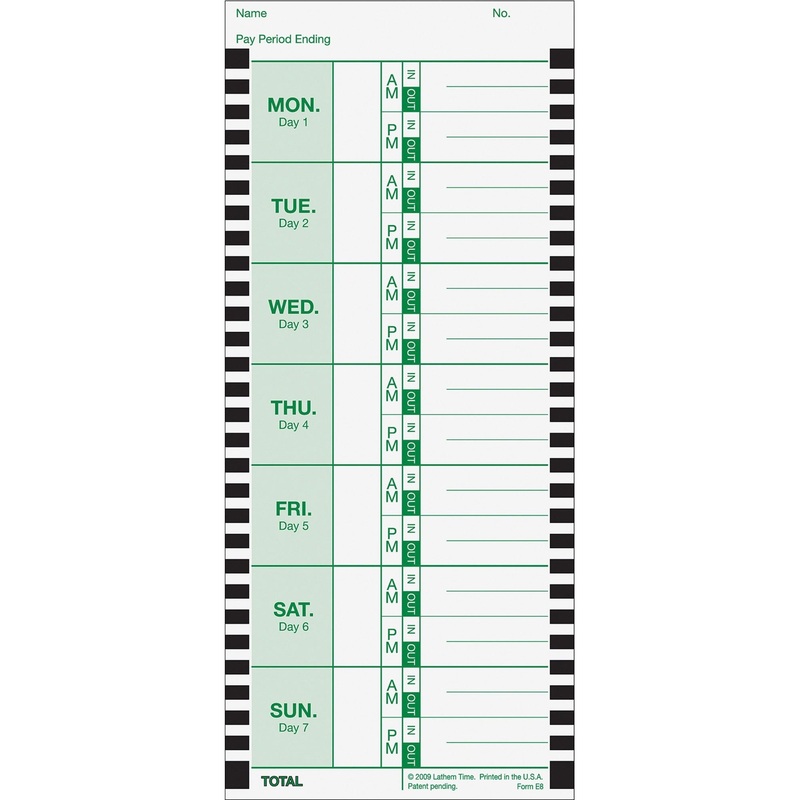 Lathem Thermal Time Clock Weekly Attendance Cards – LTHE8100