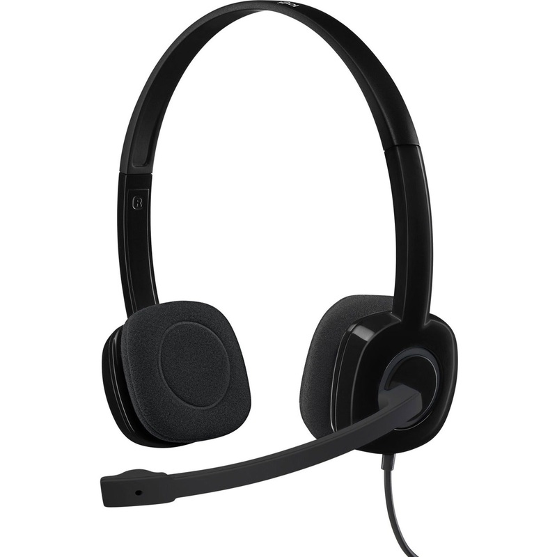 Logitech H151 Stereo Headset with Rotating Boom Mic (Black) – Stereo – 3.5MM AUDIO JACK CONNECTION – Wired – In-Line Control – 22 Ohm – 20 Hz – 20 kHz – Over-the-head – 5.9 ft Cable – Black – LOG981000587