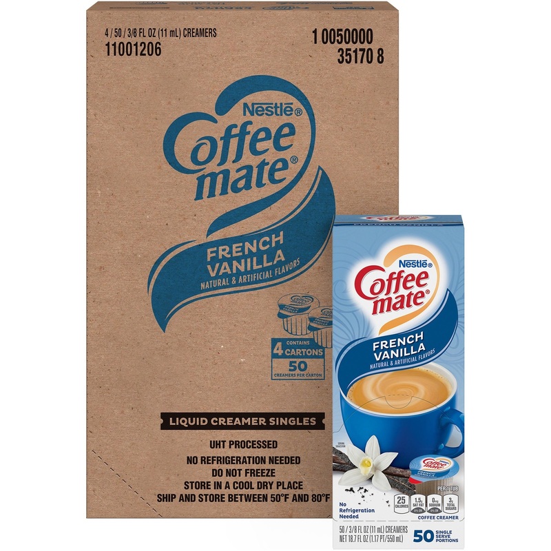 Coffee mate French Vanilla Gluten-Free Liquid Creamer – Single-Serve Tubs – NES35170CT