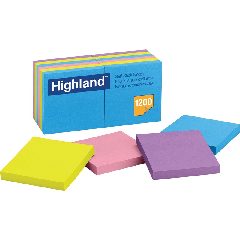 Highland Self-Sticking Notepads – Bright Colors – MMM6549B