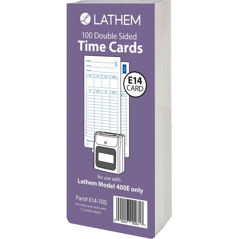 Lathem Model 400E Double Sided Time Cards – LTHE14100
