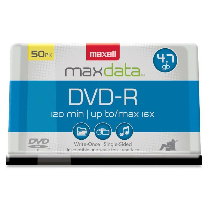 Maxell DVD Recordable Media – DVD-R – 16x – 4.70 GB – 50 Pack Spindle – MAX638011