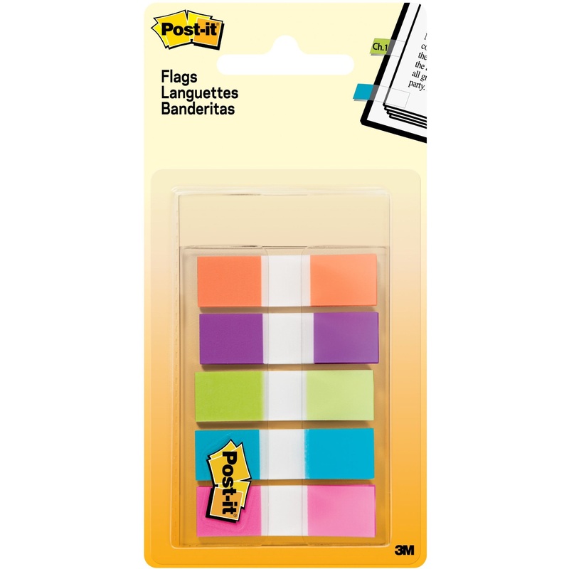 Post-it Flags in On-the-Go Dispenser – Bright Colors – MMM6835CB2
