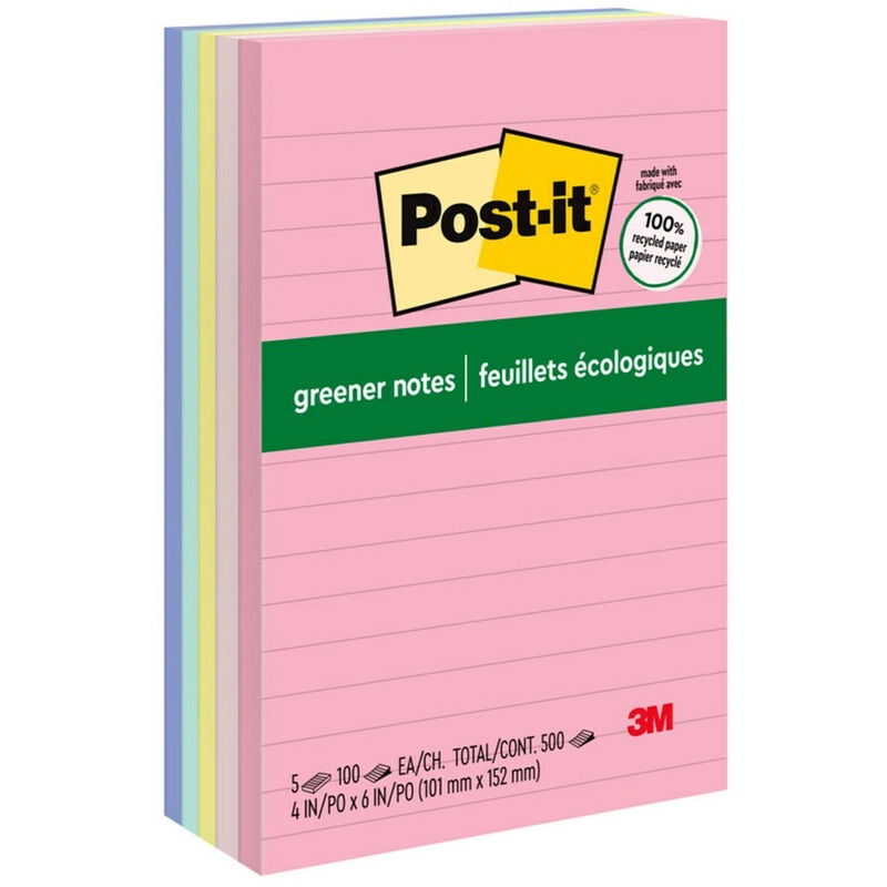 Post-it Greener Lined Notes – Sweet Sprinkles Color Collection – MMM660RPA