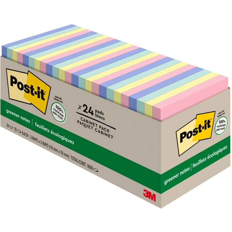 Post-it Greener Notes Cabinet Pack – Sweet Sprinkles Color Collection – MMM654R24CPAP