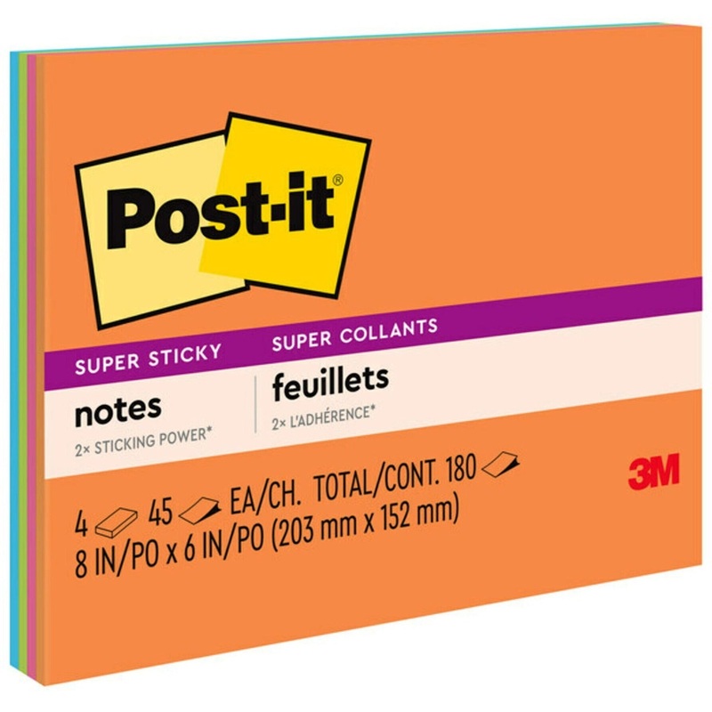 Post-it Super Sticky Notes – Energy Boost Color Collection – MMM6845SSP