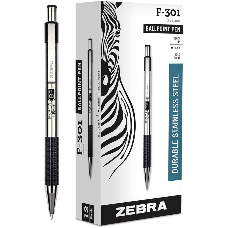 Zebra STEEL 3 Series F-301 Retractable Ballpoint Pen – ZEB27310