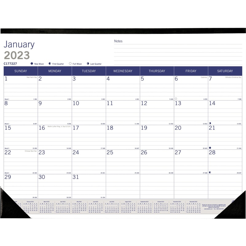 Blueline DuraGlobe Monthly Desk Pad Calendar – REDC177227