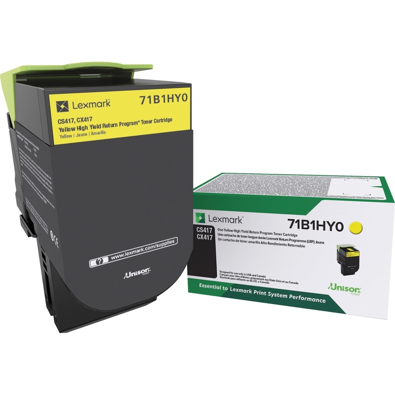 Lexmark Original High Yield Laser Toner Cartridge – Yellow – 1 Each – LEX71B1HY0