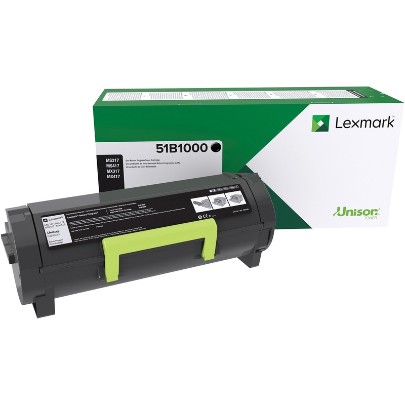 Lexmark Original Laser Toner Cartridge – Black – 1 Each – LEX51B1000