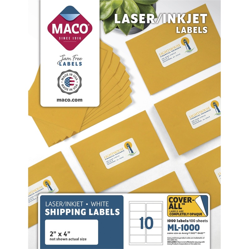 MACO White Laser/Ink Jet Shipping Label – MACML1000