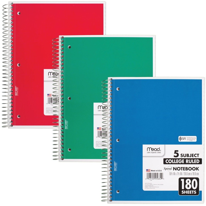 Mead 5-subject Spiral Notebook – MEA05682
