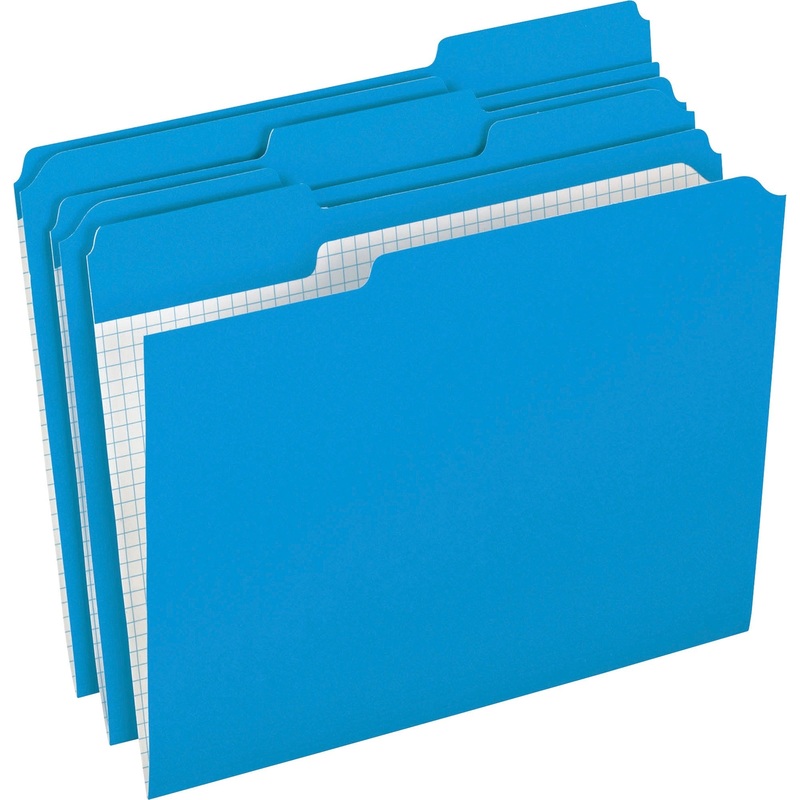 Pendaflex 1/3 Tab Cut Letter Recycled Top Tab File Folder – PFXR15213BLU