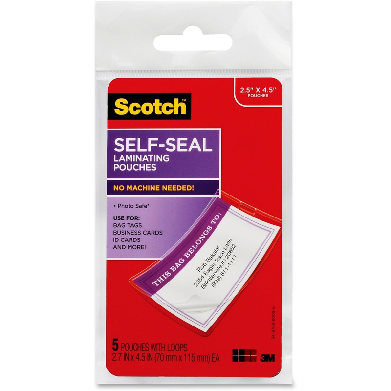Scotch Self-Sealing Laminating Glossy Tag Pouches – MMMLS8535G