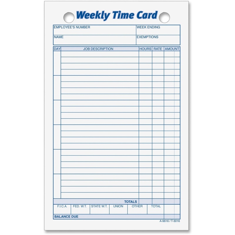 TOPS Weekly Handwritten Time Cards – TOP3016