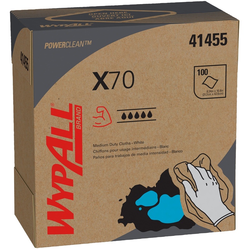 Wypall Power Clean Medium Duty Cloths – Pop-Up Box – KCC41455