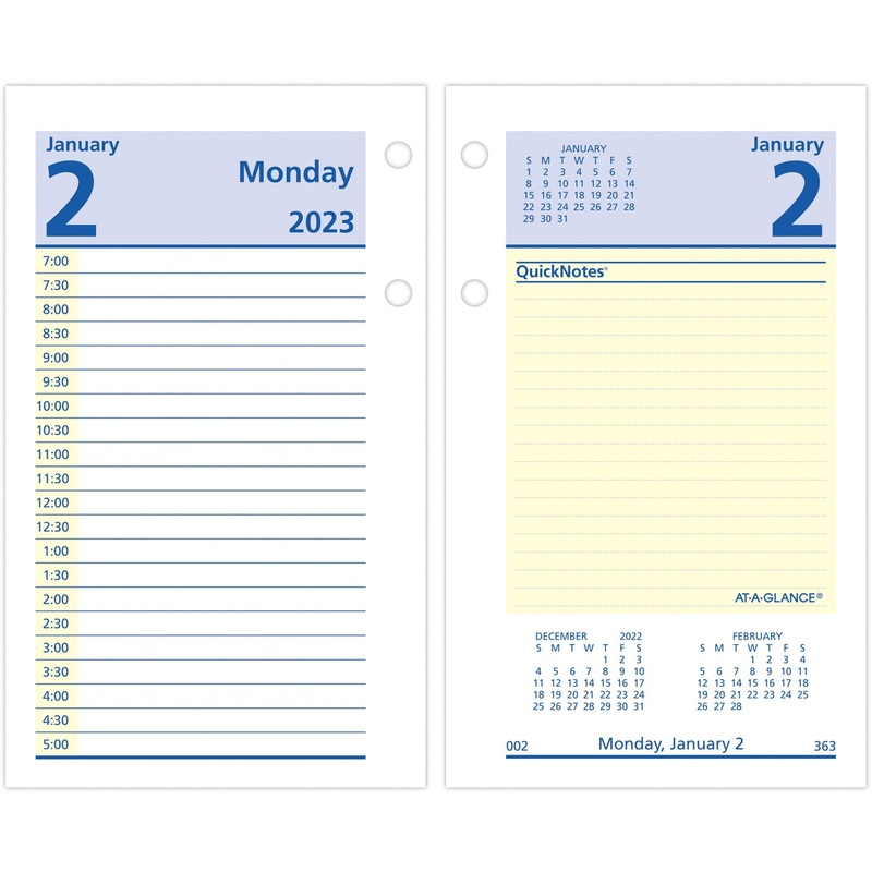 At-A-Glance QuickNotes Daily Desk Calendar Refill – AAGE51750