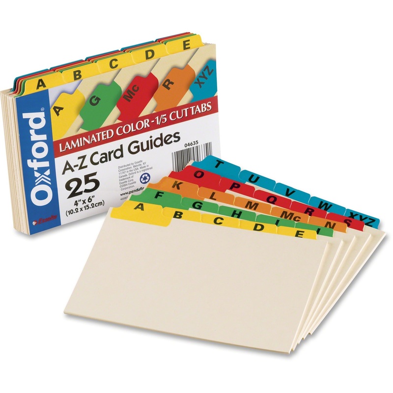 Oxford A-Z Laminated Tab Card Guides – OXF04635