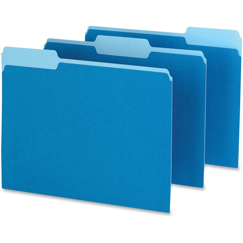 Pendaflex 1/3 Tab Cut Letter Recycled Top Tab File Folder – PFX15213BLU