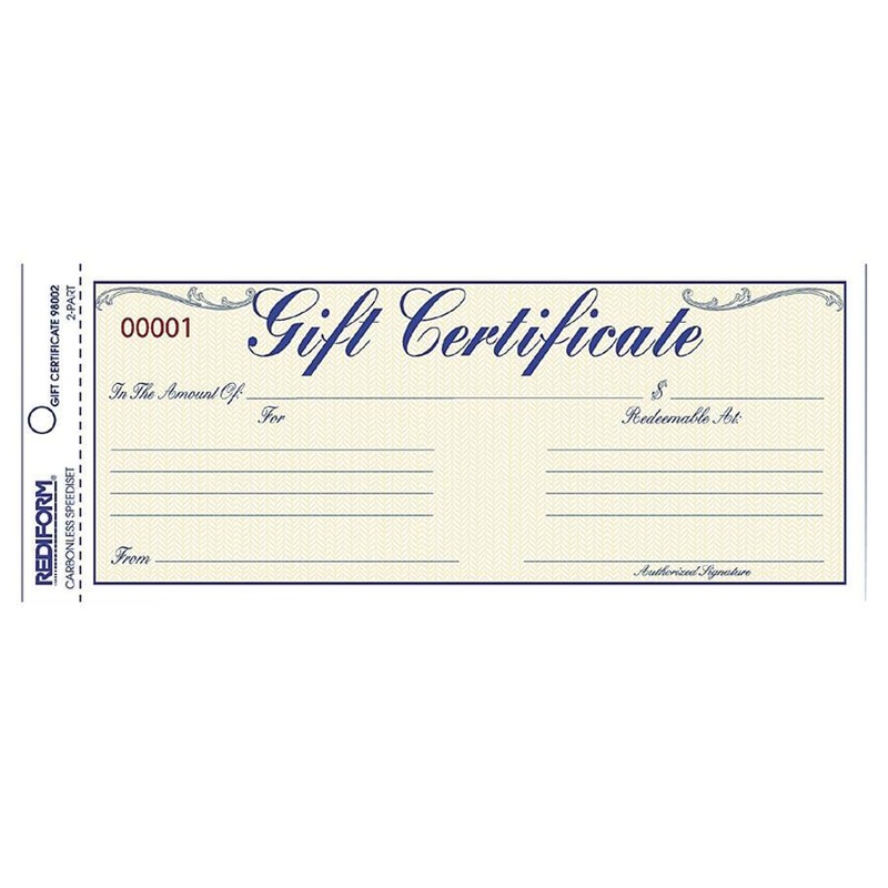 Rediform Gift Certificates with Envelopes – RED98002