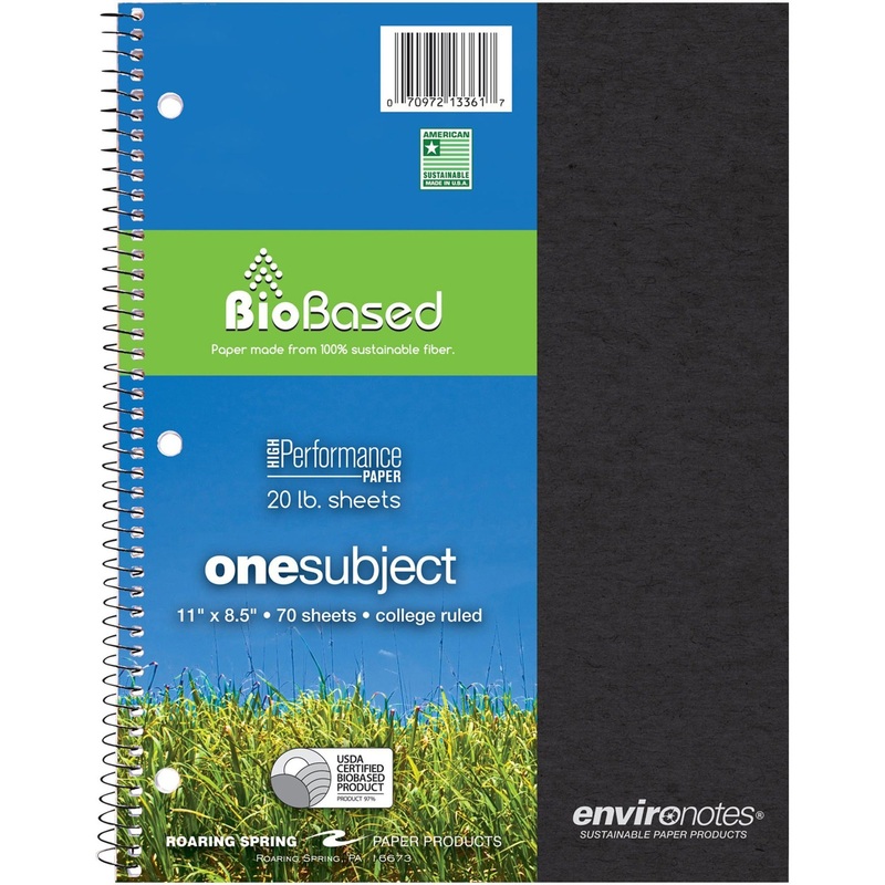 Roaring Spring Environotes College Ruled 1 Subject Recycled Spiral Notebook – ROA13361