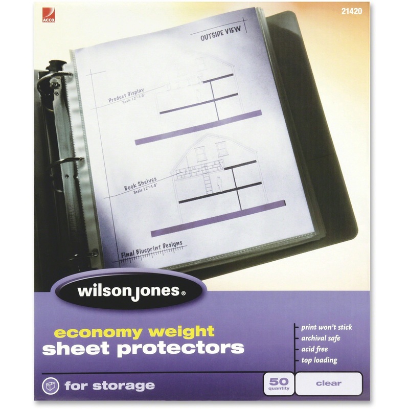 Wilson Jones Economy Weight Top-Loading Sheet Protectors – WLJ21420