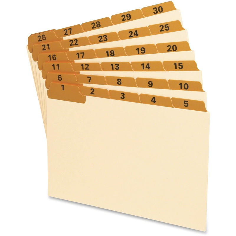 Oxford 1-31 Laminated Tab Manila Card Guides – OXF05832
