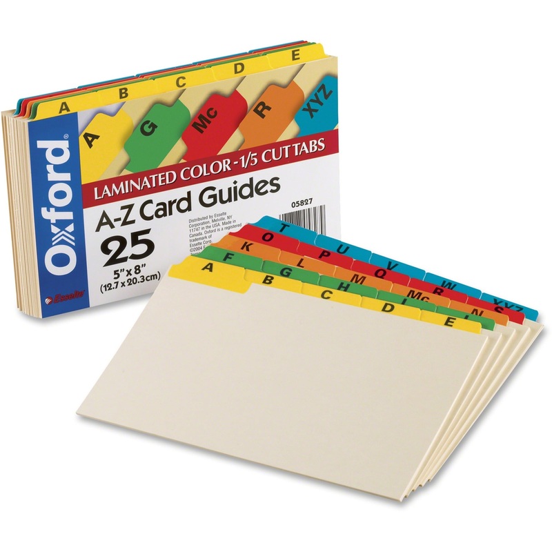 Oxford A-Z Laminated Tab Card Guides – OXF05827