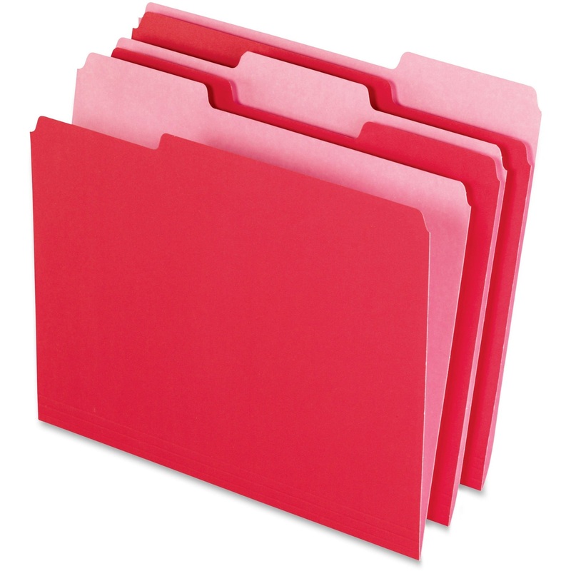 Pendaflex 1/3 Tab Cut Letter Recycled Top Tab File Folder – PFX15213RED