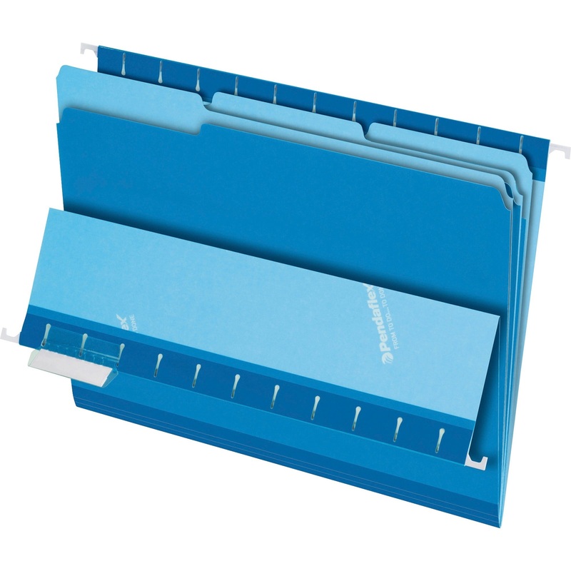 Pendaflex 1/3 Tab Cut Letter Recycled Top Tab File Folder – PFX421013BLU