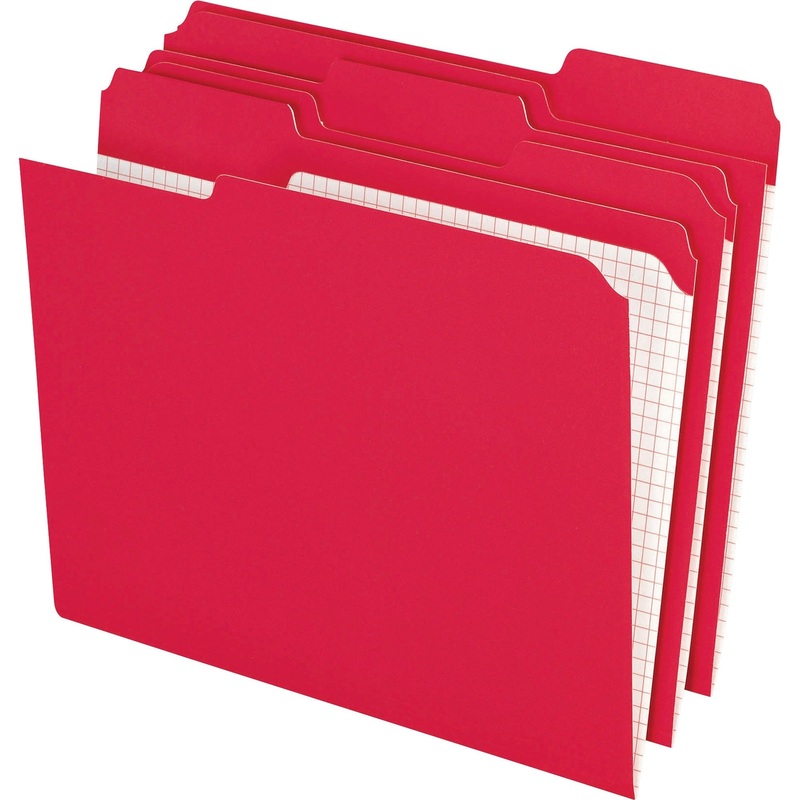 Pendaflex 1/3 Tab Cut Letter Recycled Top Tab File Folder – PFXR15213RED