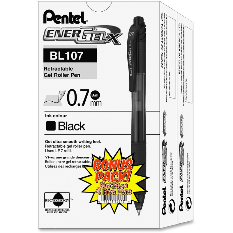 Pentel EnerGel-X Retractable Gel Pens – PENBL107ASW2