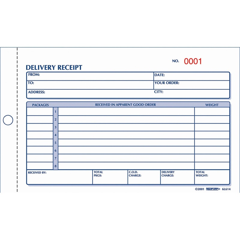 Rediform Carbonless Delivery Receipt Books – RED6L614