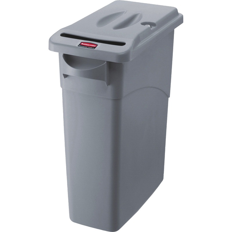 Rubbermaid Commercial Slim Jim Confidential Document Container w/Lid – RCP9W15LGY