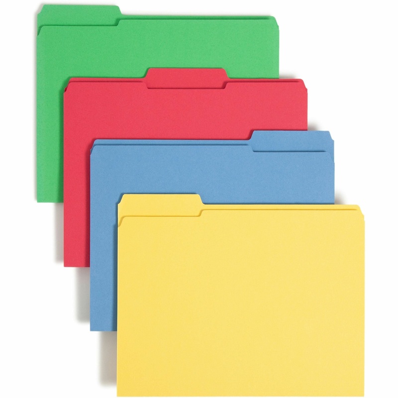Smead Colored 1/3 Tab Cut Letter Recycled Top Tab File Folder – SMD11641
