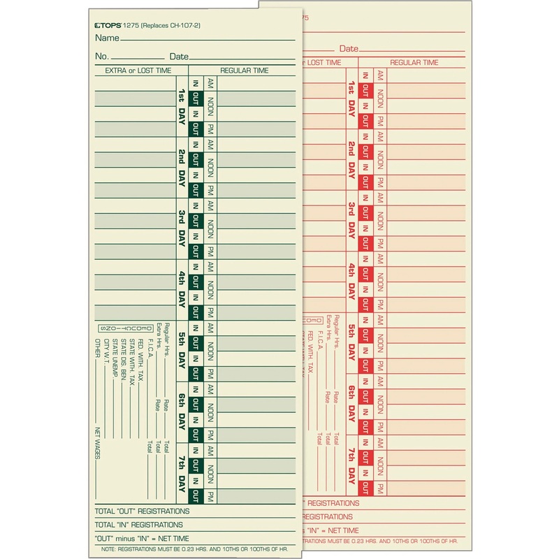 TOPS Bi-Weekly Time Clock Cards – TOP1275