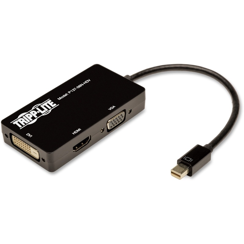 Tripp Lite 6in Mini DisplayPort to VGA / DVI / HDMI Adapter Converter mDP 6 – TRPP13706NHDV