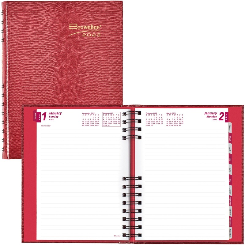 Brownline CoilPro Daily Hard Cover Planner – REDCB389CRED