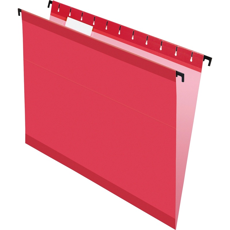 Pendaflex SureHook 1/5 Tab Cut Letter Recycled Hanging Folder – PFX615215RED