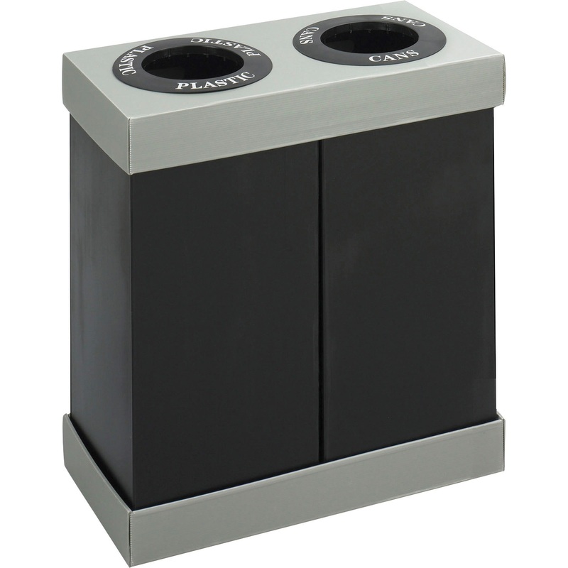 Safco Double Recycling Center Receptacles – SAF9794BL
