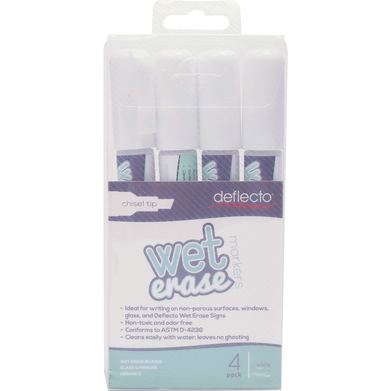Deflecto Wet Erase Markers – DEFSMA510V4WT