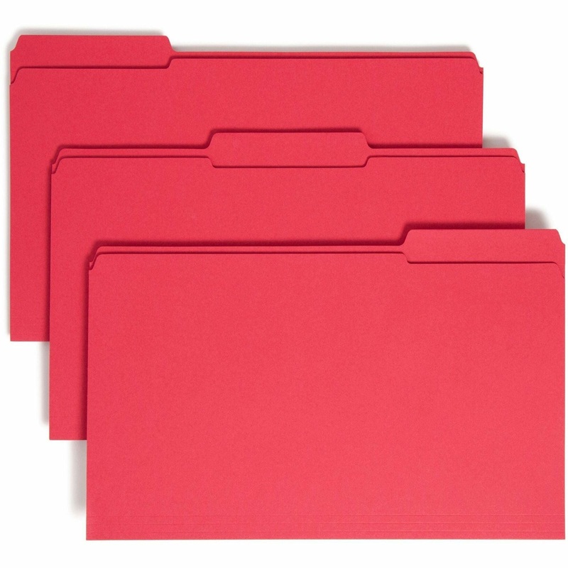 Smead Colored 1/3 Tab Cut Legal Recycled Top Tab File Folder – SMD17734