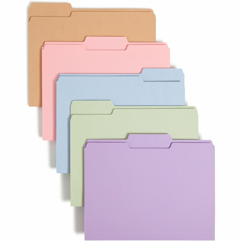 Smead Colored 1/3 Tab Cut Letter Recycled Top Tab File Folder – SMD11953