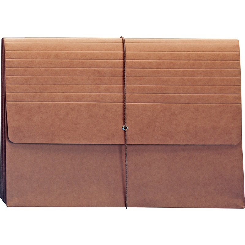 Smead Expanding Wallet, 5-1/4 Expansion, Flap and Cord Closure, Extra Wide Legal Size, Redrope, 10 per Box (71189) – SMD71189