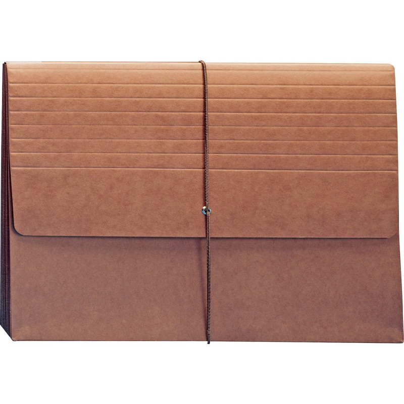 Smead Expanding Wallet, 5-1/4 Expansion, Flap and Cord Closure, Extra Wide Letter Size, Redrope, 10 per Box (71186) – SMD71186