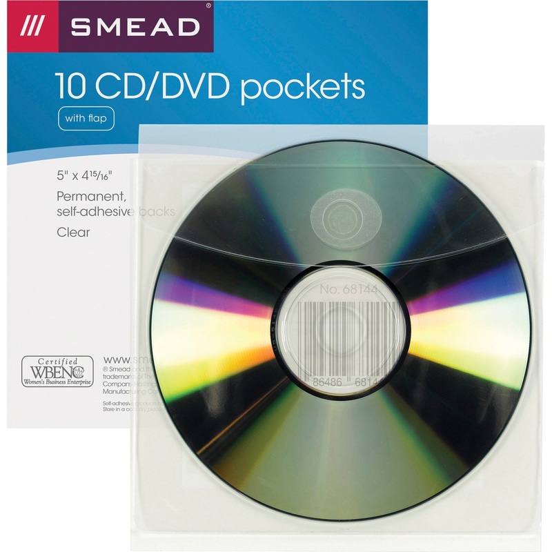 Smead Self-Adhesive CD/DVD Pockets – SMD68144